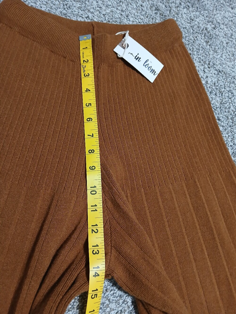 In Bloom Straight-Leg Ribbed Jeans in Rust - Picture 9 of 14